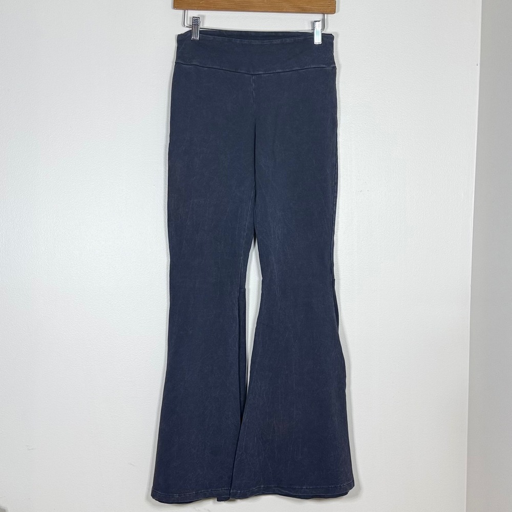 Chatoyant Womens Flare Pants M Black Mineral Wash Witchy Halloween Boho Y2K